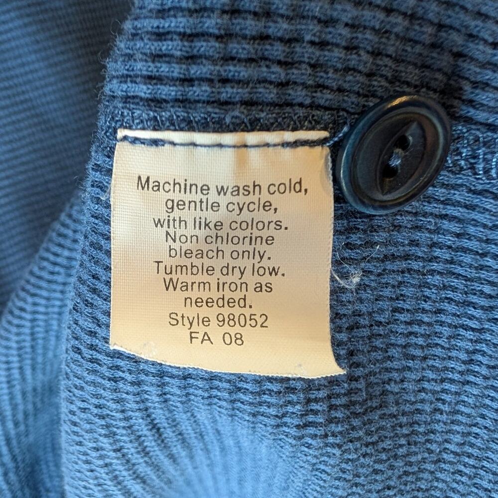 J.Crew Rustic Jersey Thermal Henley Top Steel Blue Vintage Style Women's S - Picture 3 of 4